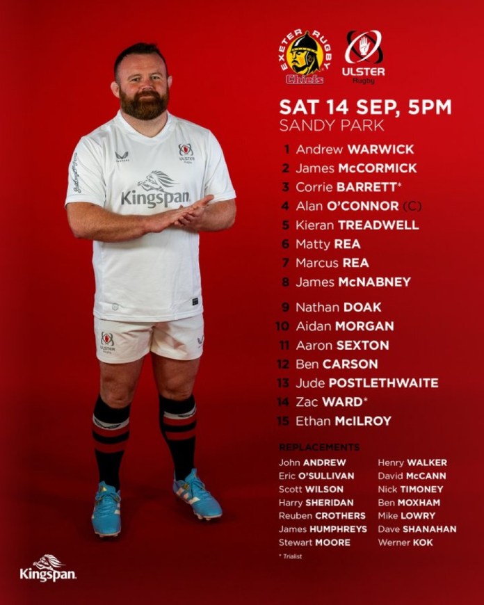 Ulster team to play Exeter